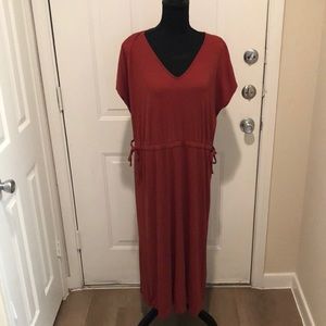 Old Navy Burnt Orange Maxi Dress w Ties at Waist